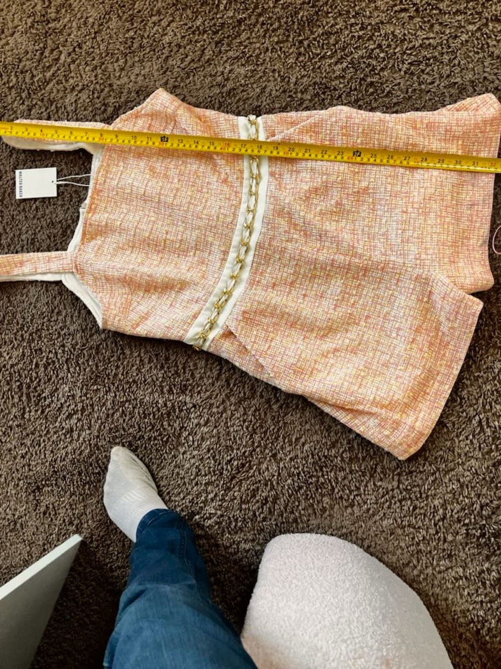 Walter Baker Paloma Tweed Romper Zip Back Pink Preppy 12 NEW $268 - Picture 6 of 16